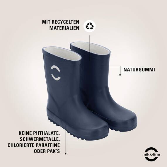 Mikk-line Gefütterte Gummistiefel für Kinder | Blue Nights Regenstiefel | Wasserdichte Kinderstiefel 34 | Regenschuhe