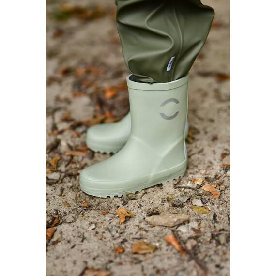 Mikk-line Gummistiefel Kinder 30 | Desert Sage Regenstiefel mit Reflektierenden Details - Wasserdichte Kinderstiefel, Leicht und Rutschfest | Komfortable Allwetter Kinderstiefel