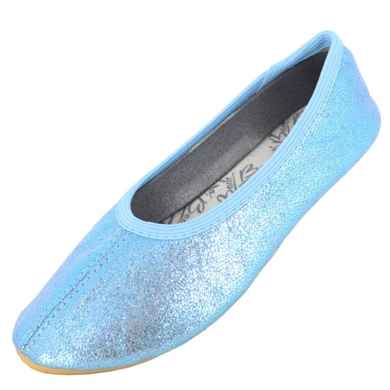 Beck Mädchen Basic Glitzer Gymnastikschuhe, Blau, 35 EU