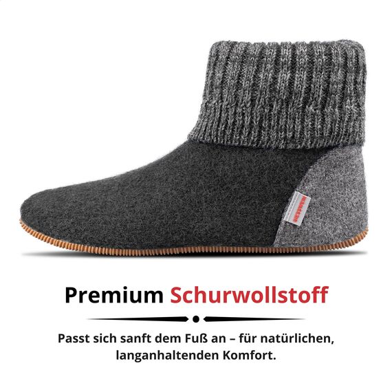 GIESSWEIN Wildpoldsried Kids, Hüttenschuhe Unisex-Kinder, Anthrazit 019, 25 EU