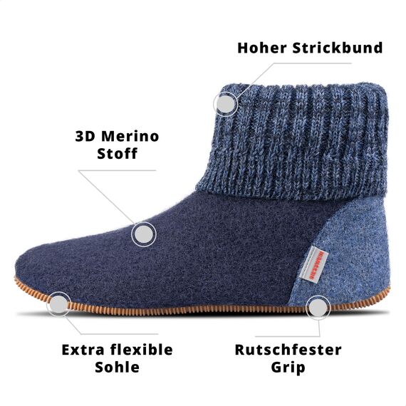 Giesswein Wildpoldsried Kids, Blau Ocean 588, 27 EU