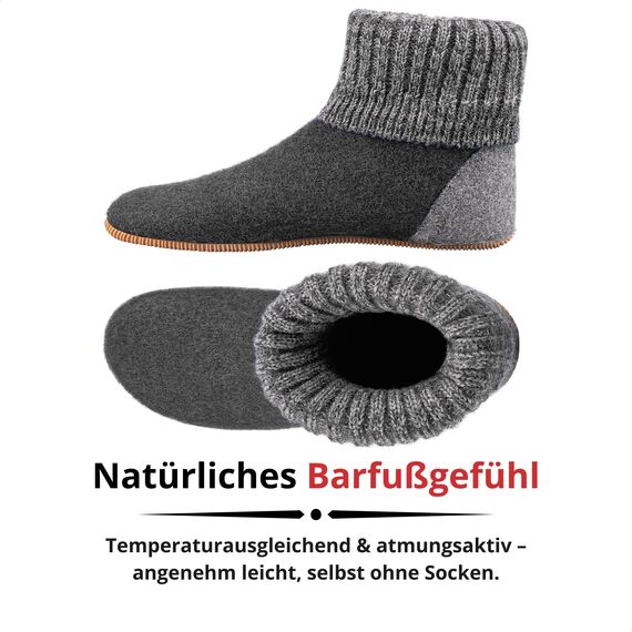 GIESSWEIN Hüttenschuh Wildpoldsried Kids - Hohe Unisex Hausschuhe für Kinder, Warme Filz-Pantoffeln für Mädchen & Jungen, Feste Gummi Sohle