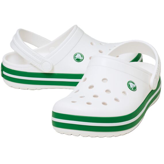 Crocs Unisex Kinder Crocband Clog K Clog, White/Green Ivy, 36/37 EU