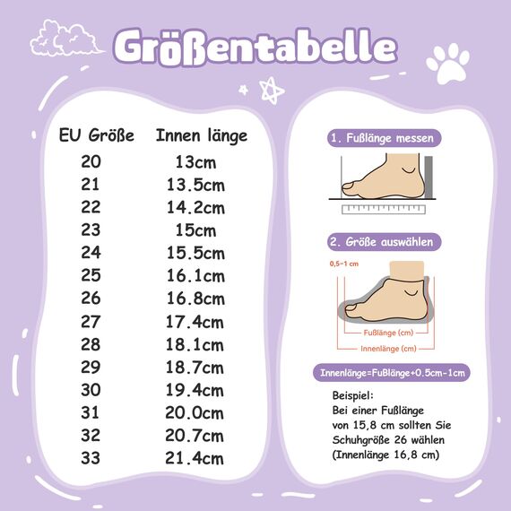 VOLHAL Hausschuhe ​Kinder Mädchen Junge Barfussschuhe Pantoffeln Lauflernschuhe ​Rutschfest ​Kindergarten für Atmung saktive​ Weich Kleinkinder Schuhe ​Unisex(Fuchs Lila 31EU)