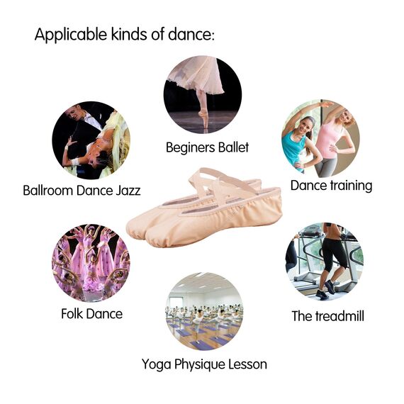 Bezioner Segeltuch-Ballett-Hefter Zufuhr-Tanz-Schuhe für Alle Altersgruppen (Rosa, 36)