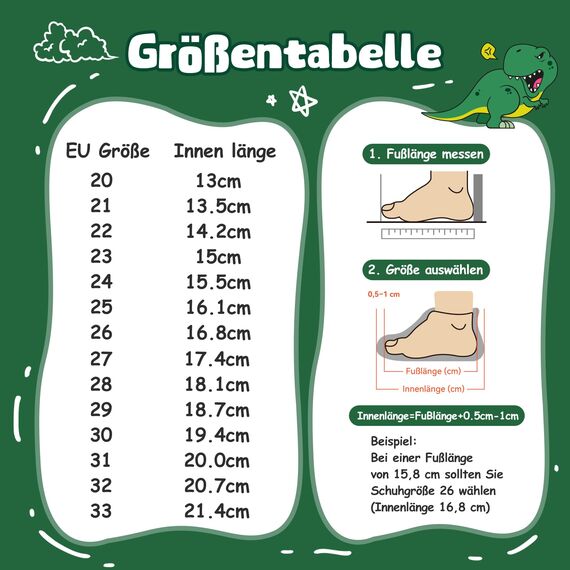 VOLHAL Hausschuhe ​Kinder Mädchen Junge Barfussschuhe Pantoffeln Lauflernschuhe ​Rutschfest ​Kindergarten für Atmung saktive​ Weich Kleinkinder Schuhe ​Unisex(Dinosaurier Grün 31EU)
