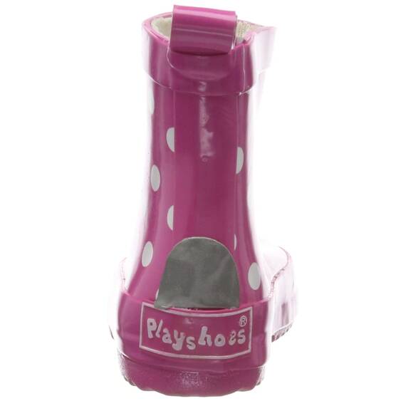 Playshoes Kinder Halbschaft-Gummistiefel aus Naturkautschuk, Trendige Unisex Regenstiefel mit Reflektoren, gepunktet mit Punkt-Muster, Rosa (pink 18), 180358, 18 EU