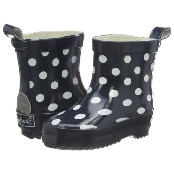 Playshoes Kinder Halbschaft-Gummistiefel aus Naturkautschuk, Trendige Unisex Regenstiefel mit Reflektoren, gepunktet mit Punkt-Muster