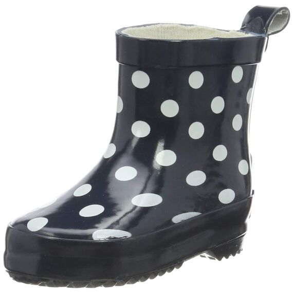 Playshoes Kinder Halbschaft-Gummistiefel aus Naturkautschuk, Trendige Unisex Regenstiefel mit Reflektoren, gepunktet mit Punkt-Muster
