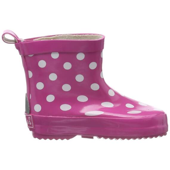 Playshoes Kinder Halbschaft-Gummistiefel aus Naturkautschuk, Trendige Unisex Regenstiefel mit Reflektoren, gepunktet mit Punkt-Muster, Rosa (pink 18), 180358, 18 EU