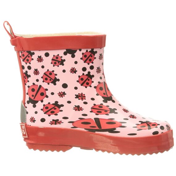 Playshoes Mädchen Gummistiefel Marienkäfer Nieder Schlupfstiefel, Rosa, 20 EU