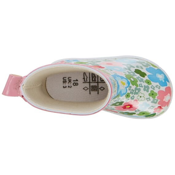 Playshoes M dchen Kurzer Gummistiefel, Regenstiefel Blumen Gummistiefel, WeiÃƒŸ, 19 EU