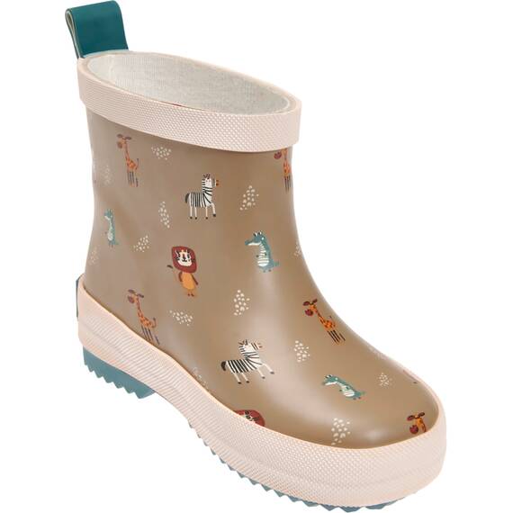 Playshoes Gummistiefel Halbschaft Wildtiere Unisex Kinder Gummistiefel, Braun Wildtiere, 18 EU