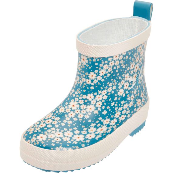 Playshoes Gummistiefel Halbschaft Blumen Unisex Kinder Gummistiefel, Petrol Blumen, 20 EU