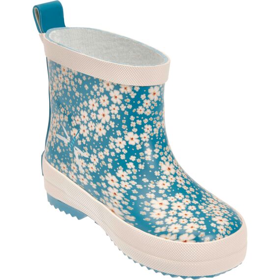 Playshoes Gummistiefel Halbschaft Blumen Unisex Kinder Gummistiefel, Petrol Blumen, 20 EU