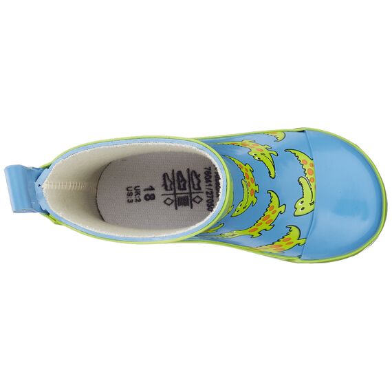 Playshoes Kinder Halbschaft-Gummistiefel aus Naturkautschuk, trendige Unisex Regenstiefel mit Reflektoren, mit Krokodil-Muster