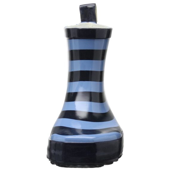Playshoes Kinder Halbschaft-Gummistiefel aus Naturkautschuk, Trendige Unisex Regenstiefel mit Reflektoren, gestreift