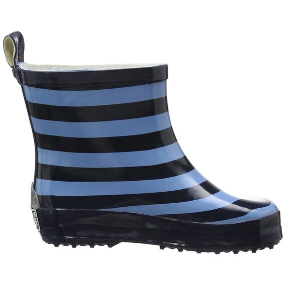 Playshoes Kinder Halbschaft-Gummistiefel aus Naturkautschuk, Trendige Unisex Regenstiefel mit Reflektoren, gestreift