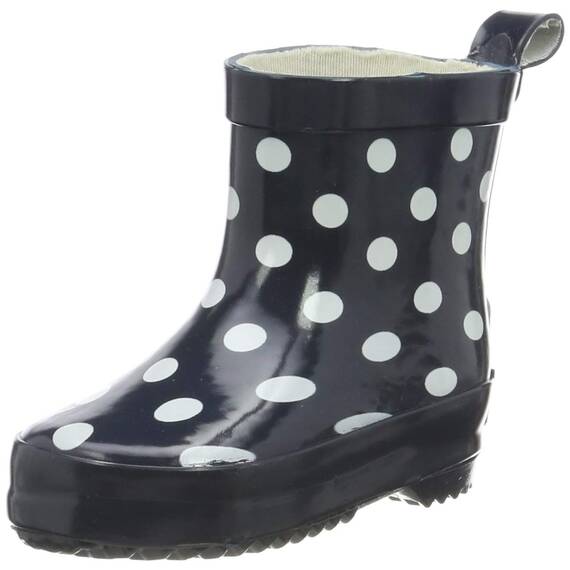 Playshoes Kinder Halbschaft-Gummistiefel aus Naturkautschuk, Trendige Unisex Regenstiefel mit Reflektoren, gepunktet mit Punkt-Muster