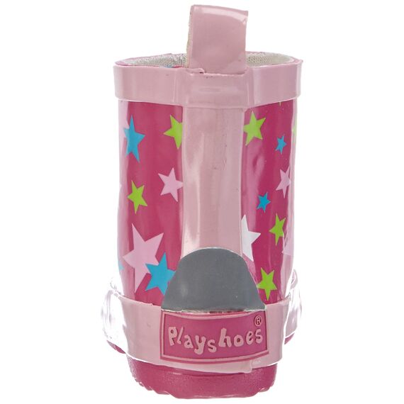 Playshoes Kinder Halbschaft-Gummistiefel aus Naturkautschuk, Trendige Unisex Regenstiefel mit Reflektoren, mit Sternen-Muster