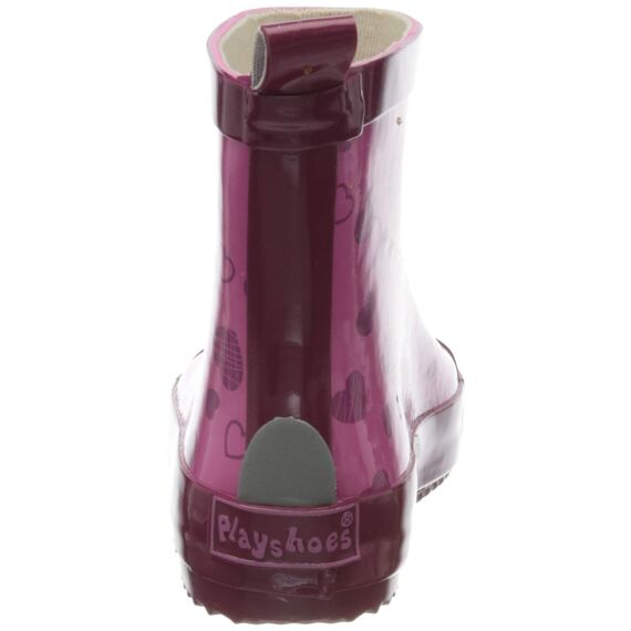 Playshoes Naturkautschuk Halbschaft Herzchen, Mädchen Gummistiefel, Pink (Pink 18), 23 EU (6.5 Child UK)