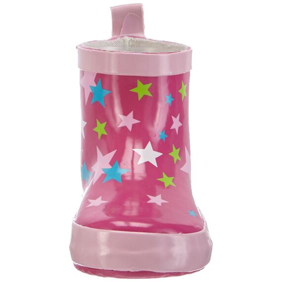 Playshoes Kinder Halbschaft-Gummistiefel aus Naturkautschuk, Trendige Unisex Regenstiefel mit Reflektoren, mit Sternen-Muster