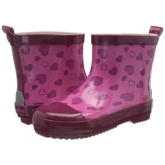 Playshoes Naturkautschuk Halbschaft Herzchen, Mädchen Gummistiefel, Pink (Pink 18), 23 EU (6.5 Child UK)