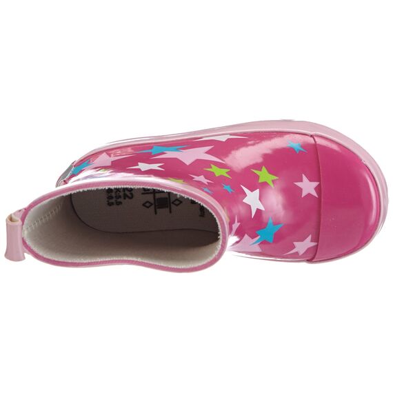 Playshoes Kinder Halbschaft-Gummistiefel aus Naturkautschuk, Trendige Unisex Regenstiefel mit Reflektoren, mit Sternen-Muster