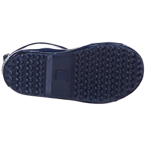 Playshoes Kinder Halbschaft-Gummistiefel aus Naturkautschuk, Trendige Unisex Regenstiefel mit Reflektoren, mit Piraten-Muster, Blau (Marine), 26 EU, 180363