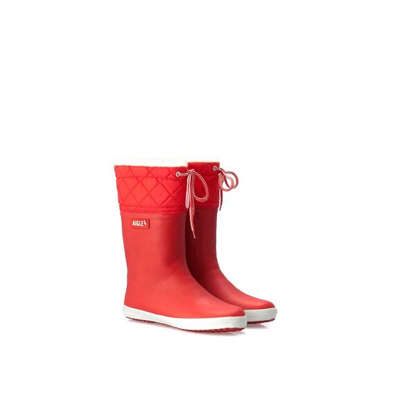 Aigle Unisex Kid's Giboulee 2 Rain Boot, Rouge Blanc, 5 UK