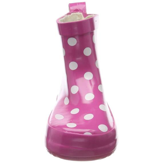 Playshoes Kinder Halbschaft-Gummistiefel aus Naturkautschuk, Trendige Unisex Regenstiefel mit Reflektoren, gepunktet mit Punkt-Muster, Rosa (pink 18), 180358, 26 EU
