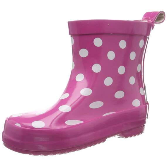 Playshoes Kinder Halbschaft-Gummistiefel aus Naturkautschuk, Trendige Unisex Regenstiefel mit Reflektoren, gepunktet mit Punkt-Muster, Rosa (pink 18), 180358, 26 EU