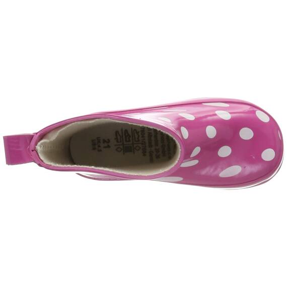 Playshoes Kinder Halbschaft-Gummistiefel aus Naturkautschuk, Trendige Unisex Regenstiefel mit Reflektoren, gepunktet mit Punkt-Muster, Rosa (pink 18), 180358, 26 EU