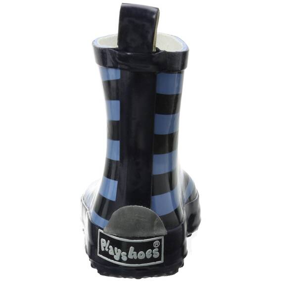 Playshoes Kinder Halbschaft-Gummistiefel aus Naturkautschuk, Trendige Unisex Regenstiefel mit Reflektoren, gestreift
