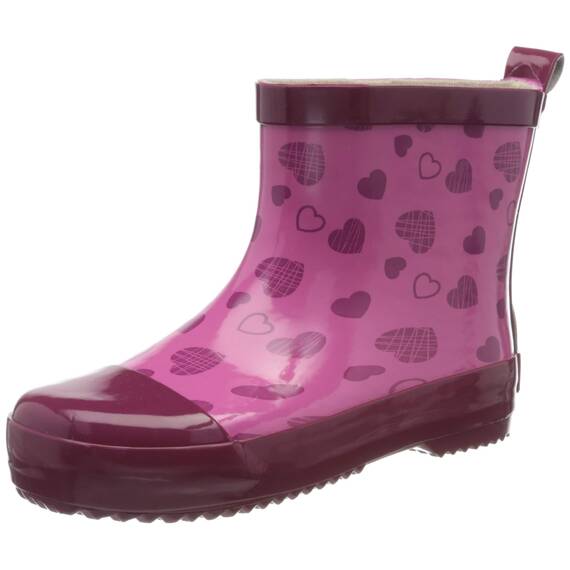 Playshoes Naturkautschuk Halbschaft Herzchen, Mädchen Gummistiefel, Pink (Pink 18), 26 EU (8.5 Child UK)