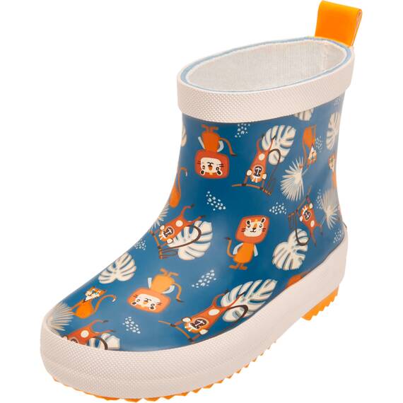 Playshoes Gummistiefel Halbschaft Dschungel Unisex Kinder Gummistiefel, Petrol Dschungel, 27 EU