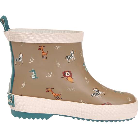 Playshoes Gummistiefel Halbschaft Wildtiere Unisex Kinder Gummistiefel, Braun Wildtiere, 27 EU