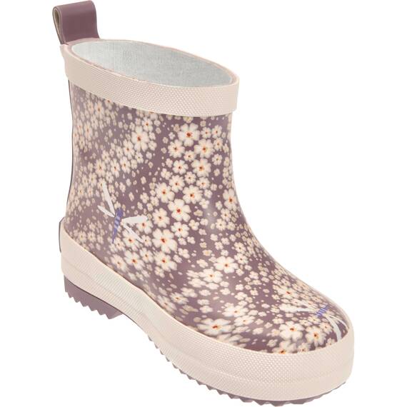 Playshoes Gummistiefel Halbschaft Blumen Unisex Kinder Gummistiefel, Violett Blumen, 27 EU