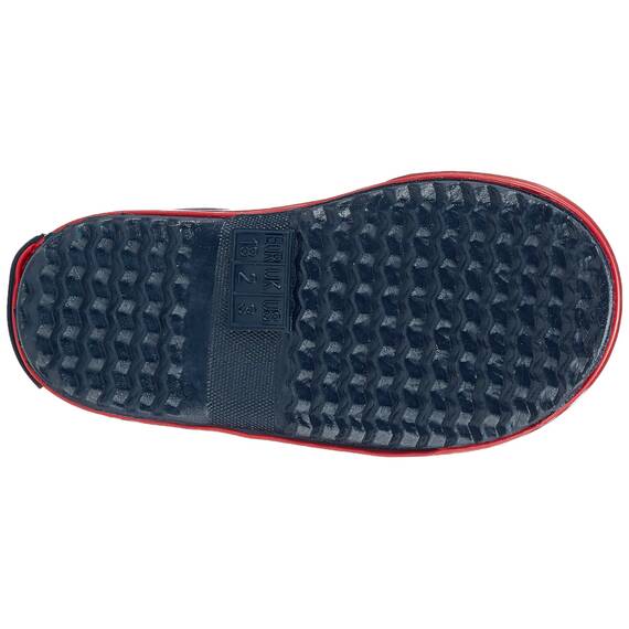 Playshoes Kinder Halbschaft-Gummistiefel aus Naturkautschuk, trendige Unisex Regenstiefel mit Reflektoren, maritim gestreift