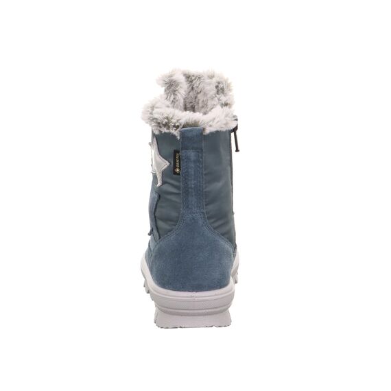 Superfit Mädchen FLAVIA warm gefütterte Gore-Tex Stiefel, BLAU/SILBER 8010