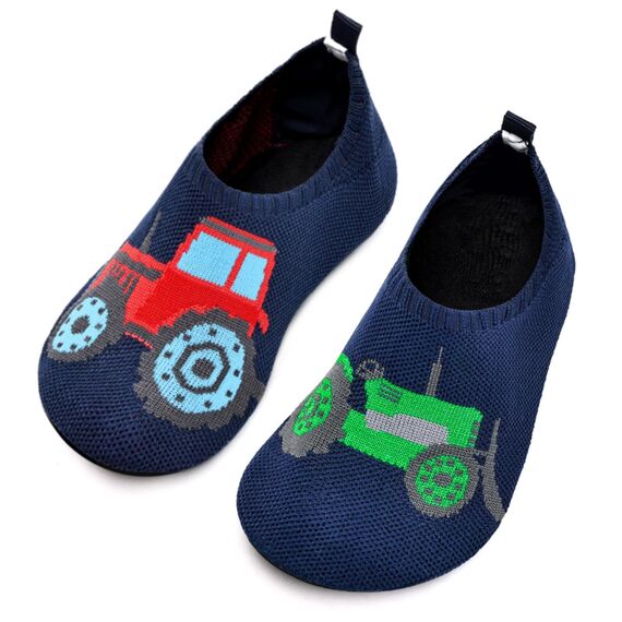 Torotto Hausschuhe Kinder Mädchen Junge Pantoffeln Atmungsaktive Rutschfest Weich Turnschläppchen Barfussschuhe für Lauflernschuhe Kleinkinder Schuhe Kindergarten Unisex(Dunkelblau 30/31 EU)