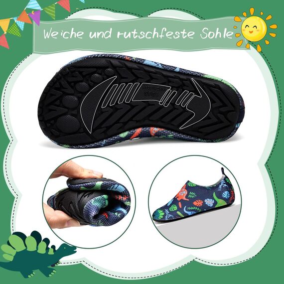 Torotto Hausschuhe Kinder Mädchen Junge Pantoffeln Atmungsaktive Rutschfest Weich Turnschläppchen Barfussschuhe für Lauflernschuhe Kleinkinder Schuhe Kindergarten Unisex(Dinosaurier 26/27 EU)