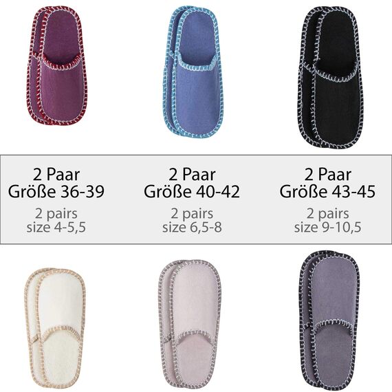 ONVAYA ABS Gästehausschuhe Gast 6er Set | Gästepantoffel | Hausschuhe | Pantoffel | Gästeschlappen | Hüttenschuh | Antirutsch | Filz