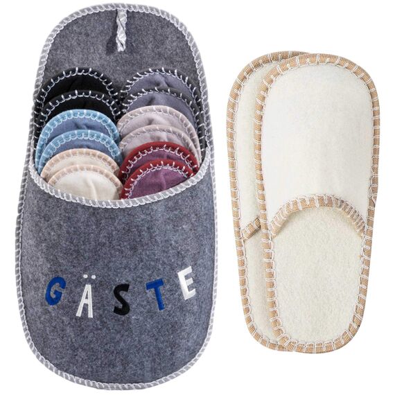 ONVAYA ABS Gästehausschuhe Gast 6er Set | Gästepantoffel | Hausschuhe | Pantoffel | Gästeschlappen | Hüttenschuh | Antirutsch | Filz