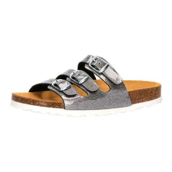 Lico Mädchen Bioline Kids Glitter Hausschuh, silber, 34 EU