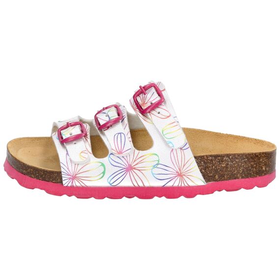 Lico Mädchen Bioline Flower Kids Pantoletten, Weiss Bunt, 37 EU