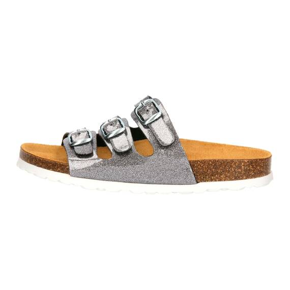 Lico Mädchen Bioline Kids Glitter Hausschuhe, Silber, 39 EU