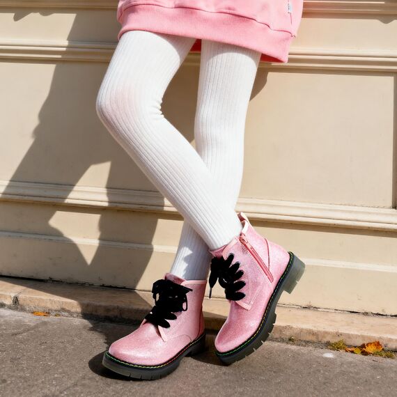 DREAM PAIRS Jungen Mädchen Stiefel Klassische Stiefel für Kinder Herbst Fashion Schnürstiefel Winterstiefel mittelere Stiefel,Size 35,Rosa/Pu,SDBO2220K