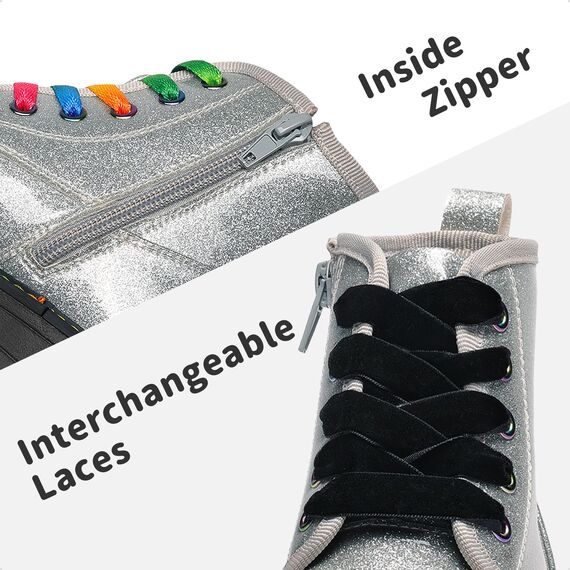 DREAM PAIRS Jungen Mädchen Stiefel Klassische Stiefel für Kinder Herbst Fashion Schnürstiefel Winterstiefel mittelere Stiefel,Size 28.5,Silber/Pu,SDBO2220K