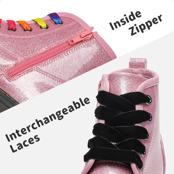 DREAM PAIRS Jungen Mädchen Stiefel Klassische Stiefel für Kinder Herbst Fashion Schnürstiefel Winterstiefel mittelere Stiefel,Size 35,Rosa/Pu,SDBO2220K